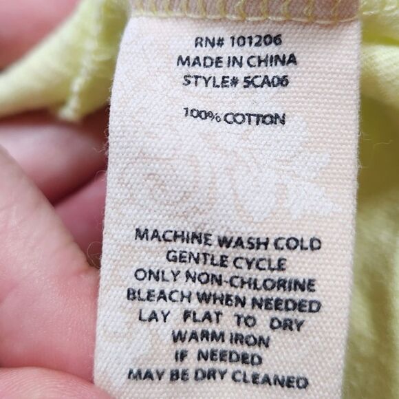 Soft Surroundings Danielle Button Tank Tunic Cotton Slub Yellow‎ Green Flowy 1X - Picture 9 of 13